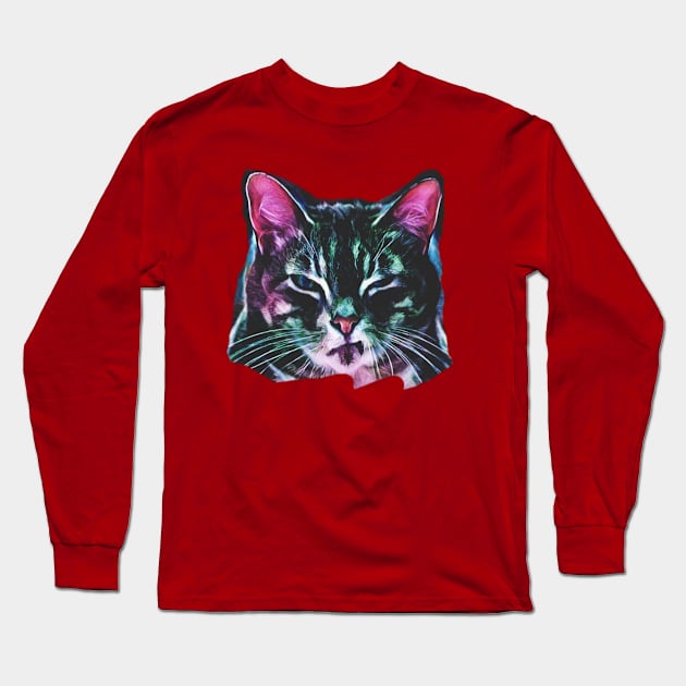 angry cat Long Sleeve T-Shirt by menung